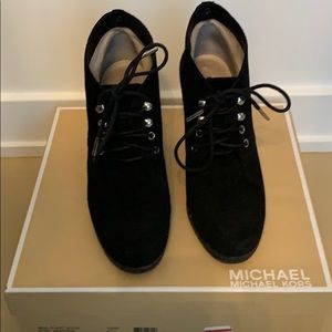 Michael Kors black booties 4 inch in suede